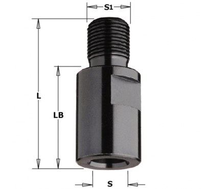 Державка СМТ для фрезы резьбовая S=M12x1-M12x1 LB=25