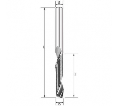 Фреза спиральная по алюминию Z1 D=2x6x38 S=3.175 Tideway LC20302156