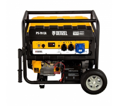 Генератор бензиновый DENZEL PS 70 EA, 7,0 кВт, коннектор автоматики, электростартер