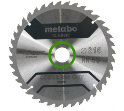 Диск пильный 216x30 40WZ5°/B Metabo CordlessCutClassic 628654000