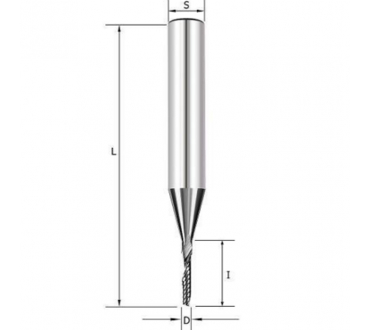 Фреза спиральная Z2 (верхний рез) D=2x8x38 S=3.175 Tideway LC19102838