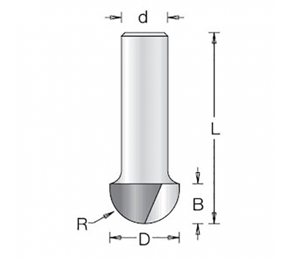 Фреза Dimar 1060215 галтель R11 D22,2x13,8 L46 хвостовик 8