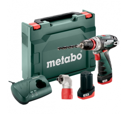 Дрель-шуруповерт 2х2.0,LC40,угл.насадка,кейс Metabo PowerMaxx BS Quick 12 600156950