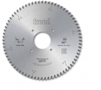 Подрезной пильный диск Freud LI27M DC3 (D300 B4,7 b3,2 d80 Z72) с последующим формированием для ламината, МДФ и ДСП