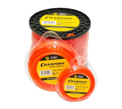 Корд триммерный Champion Twisted Square 4.8 мм х 65 м (витой квадрат) + нож - нейлоновый триммерный корд оранжевого цвета предназначен для использования мото- и электрокосами для стрижки газона. Корд триммерный Champion Twisted Square 4.8 мм х 65 м (витой квадрат) + нож - нейлоновый триммерный корд оранжевого цвета предназначен для использования мото- и электрокосами для стрижки газона.