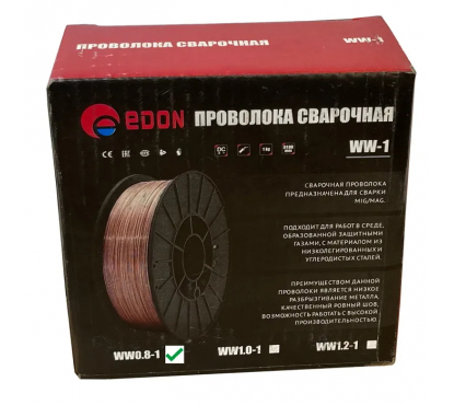 Проволока сварочная омеднённая Edon WW0.8-1 (к) (d0.8мм 1кг)