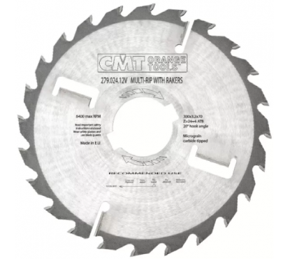 Пильный диск 300x30x3,2/2,2 18° 10° ATB Z=24+4 CMT для многопильных станков