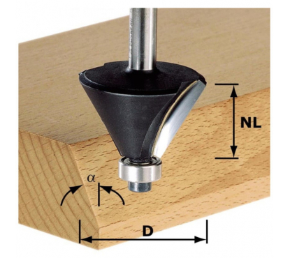 Фреза для профилирования фасок HW с хвостовиком 8 мм FESTOOL HW D385/23/30GRAD KL