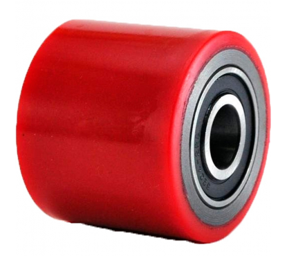 Колесо красное большегрузное полиуретановое без кронштейна малое для рохли 70*60мм