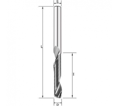 Фреза спиральная по алюминию Z1 D=4x20x45 S=4 Rotis 138.042045AL1