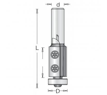 Фреза Dimar 1019403 обгонная D19x12 L52 Z сменные ножи хвостовик 6