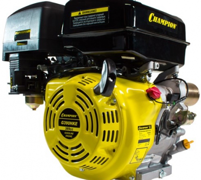 Двигатель CHAMPION 13лс G390-1HKE (389см3 диам. 25,4мм шпонка эл. старт панель запуска 35,7 кг)