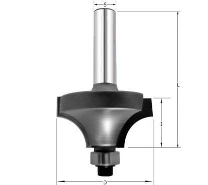 Фреза радиусная с полками (Калёвка) R=8 D=28.6x15.9x57 S=8 PROCUT