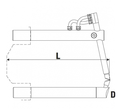 Плечо нижнее изогнутое 250мм тип D Tecna 4857