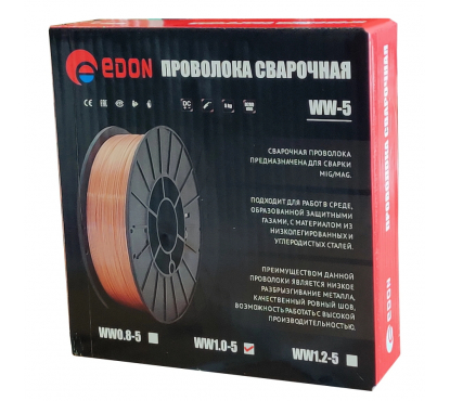 Проволока сварочная омеднённая Edon WW0.8-5 (к) (d0.8мм 5кг)