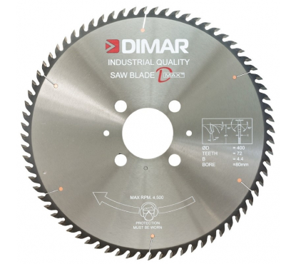 Пила Dimar 95531136 D350x30x4,4 Z72 для пильного центра для сэндвич панелей дсп, клееной древесины