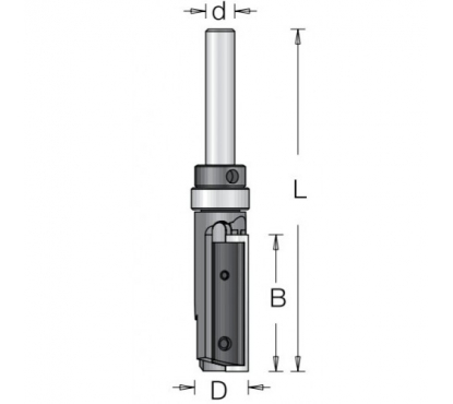 Фреза Dimar 1073633 копировальная сменные ножи D12,7x30 L80 Z1+1 хвостовик 6