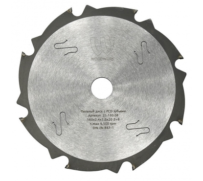 Пильный диск с PCD зубьями Woodwork (D184 K2.4 P1.6 B30 Z10) по твердым материалам