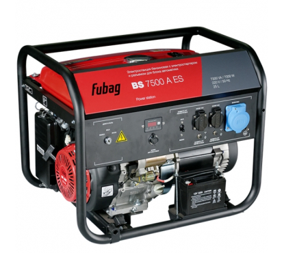 Бензиновый электрогенератор с электростартером и коннектором автоматики FUBAG BS 7500 A ES