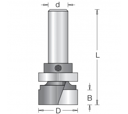 Фреза Dimar 1642079 выравнивание поверхности по шаблону D19,1x11,1 L63,5 хвостовик 12