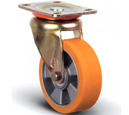 Колесо полиуретановое диск алюминий поворотное 150мм ED01-ABP-150