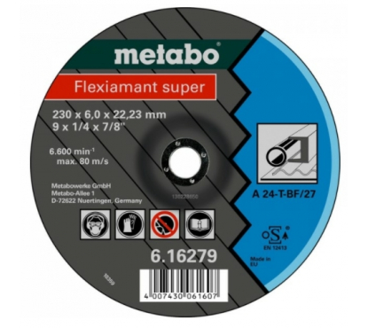 Круг обдирочный сталь Flexiamant S 115x6,0 A24T Metabo 616275000