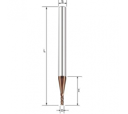 Фреза спиральная по стали Z4 D=2x6x50 S=4 Rotis 143.0206504SL