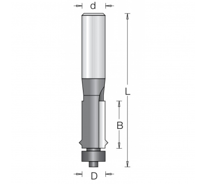 Фреза Dimar 1010113 обгонная с V образной фаской D12,7x25,4 L67 Z2 хвостовик 6