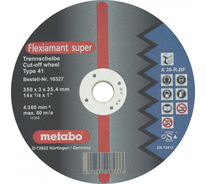 Круг отрезной Metabo саталь Flexiamant S 350x3,0x25,4 прям A36S