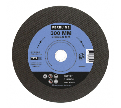 Круг отрезной по металлу FerrLine Expert 300 х 3,2 х 32,0 мм A30TBF
