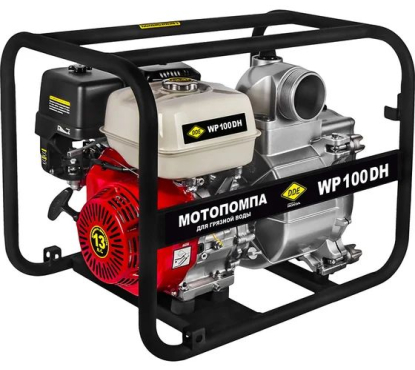 Мотопомпа бензиновая для грязной воды DDE WP 100 DH (100мм, 1650 л/мин, 25м, Honda 13л.с)