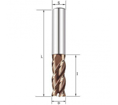 Фреза спиральная по стали Z4 D=4x11x50 S=4 Rotis 143.0411504SL