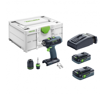 Дрель-шуруповёрт аккумуляторная FESTOOL T 18+3 HPC40 I-Plus