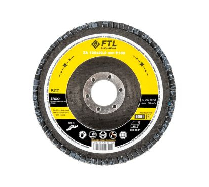 Круг лепестковый для шлифования по нержавеющей стали FTL Ergo 29 125 х 22,2 мм P100