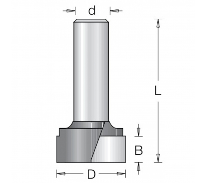 Фреза Dimar 1640073 выравнивание поверхности D19,1x11,1 L57 хвостовик 6