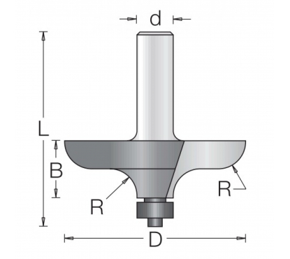 Фреза Dimar 1650049 фасад римский внешний край D63,5x20 L79 подшипник, хвостовик 12