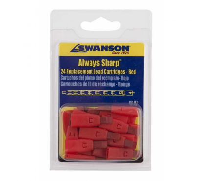 Грифели для карандаша Swanson Always Sharp, красные, упаковке 24шт
