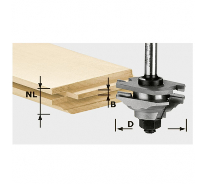 Фреза HW багетная гребневая хвостовик 8 мм FESTOOL HW S8 D46 x D12-FD