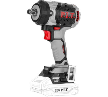 Гайковерт IMPACT аккум. бесщеточный P.I.T. PIW20H-600A SOLO (20В, 600Нм, 1/2