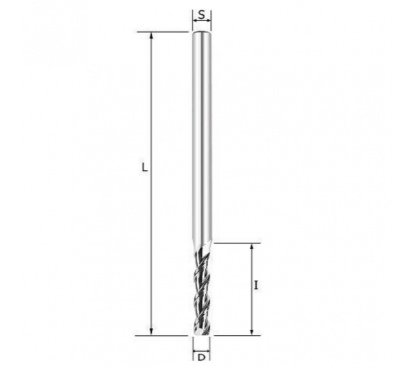 Фреза спиральная по алюминию Z2 D=8x42x120 S=8 Rotis 138.084212AL