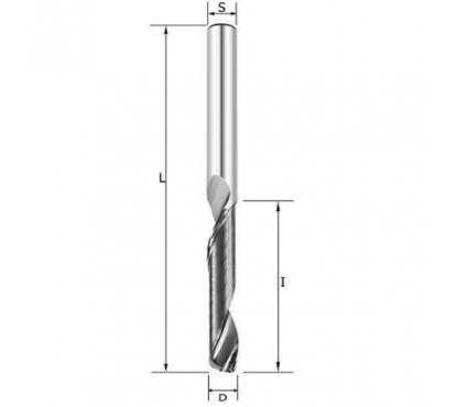 Фреза спиральная по алюминию Z1 D=6x20x45 S=6 Rotis 138.062045AL1