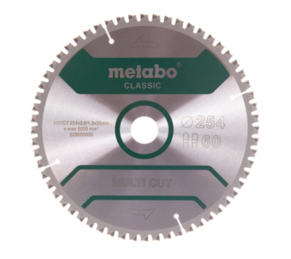 Диск пильный 254x30 60 FZ/TZ5°neg/B Metabo MultiCutClassic 628666000