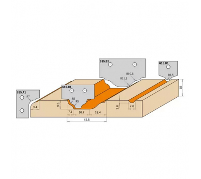 Нож твердосплавный CMT 50x30x2 профиль B1