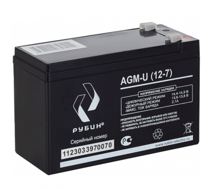 Аккумуляторная батарея Рубин 12V 7Ah AGM