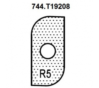 Нож внешний радиус R5 (T19208) для 1472516512 Rotis 744.T19208