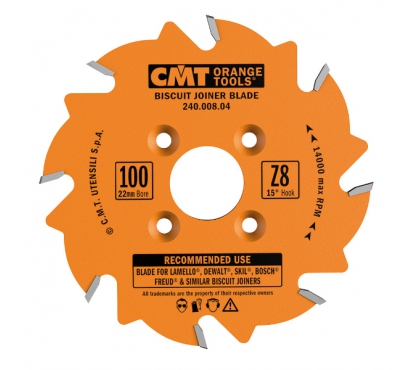 Пила пазовая СМТ 100x22x3,96/3,0 15° 10° ATB Z=8 для шпоночного соединения