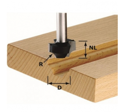 Фреза для профилирования выпуклой четверти HW с хвостовиком 8 мм FESTOOL HW D17/R3