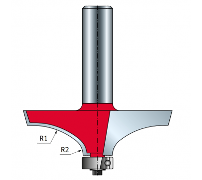 Фреза для столешниц перил Freud D63,5 l19 L66,2 S12 R30 R(2)8 Z2 с нижним подшипником