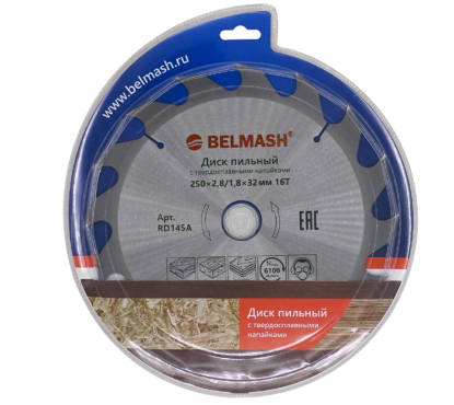 Диск пильный BELMASH 250x2,8/1,8x32/30; 16T