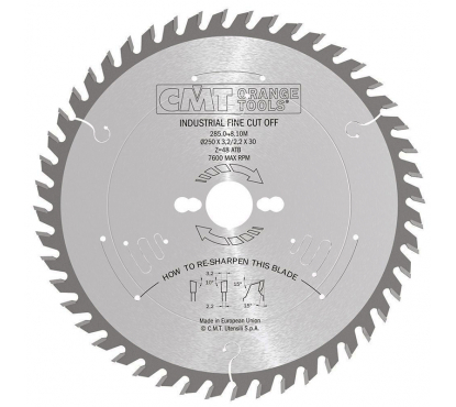 Пильный диск универсальный 400x30x3,5/2,5 20° 10° ATB Z=48 CMT для древесины, фанеры